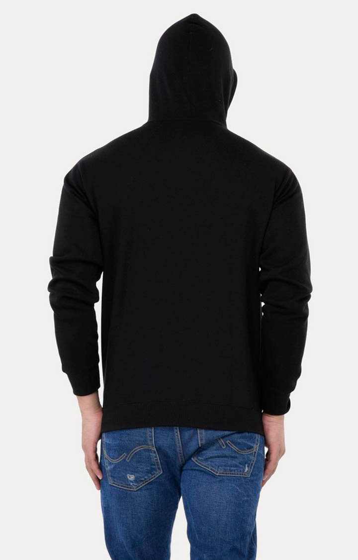 Men's Black Acrylic Printed Hoodies
