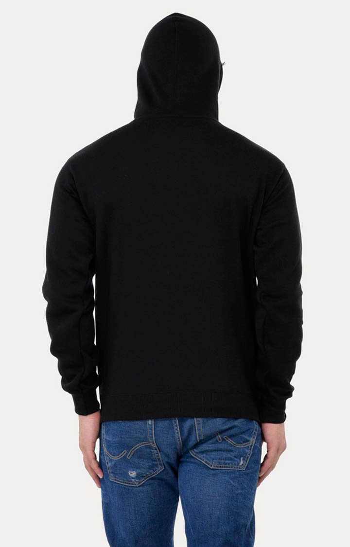 Men's Black Acrylic Solid Hoodies