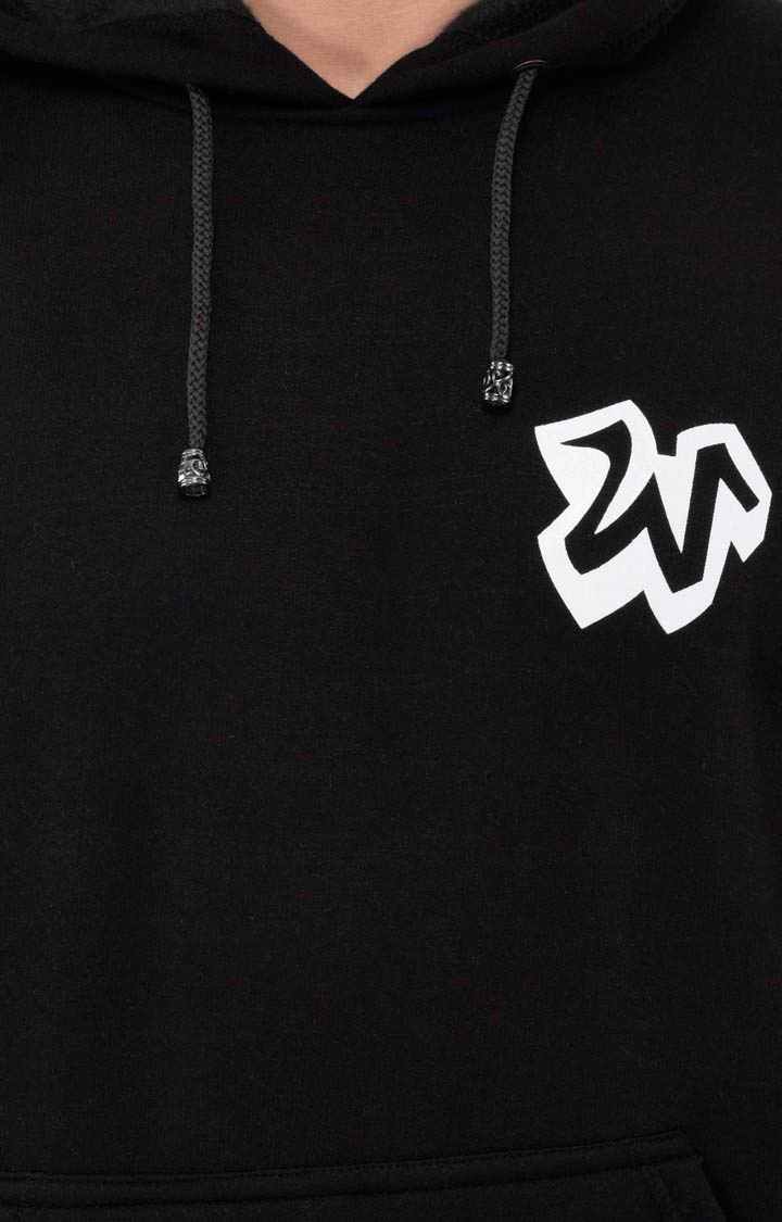 Men's Black Acrylic Solid Hoodies