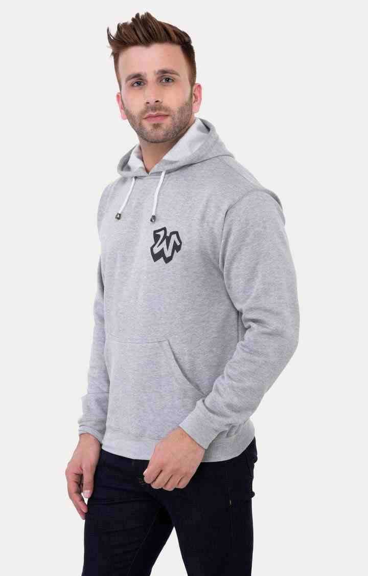 Men's Grey Acrylic Melange Hoodies