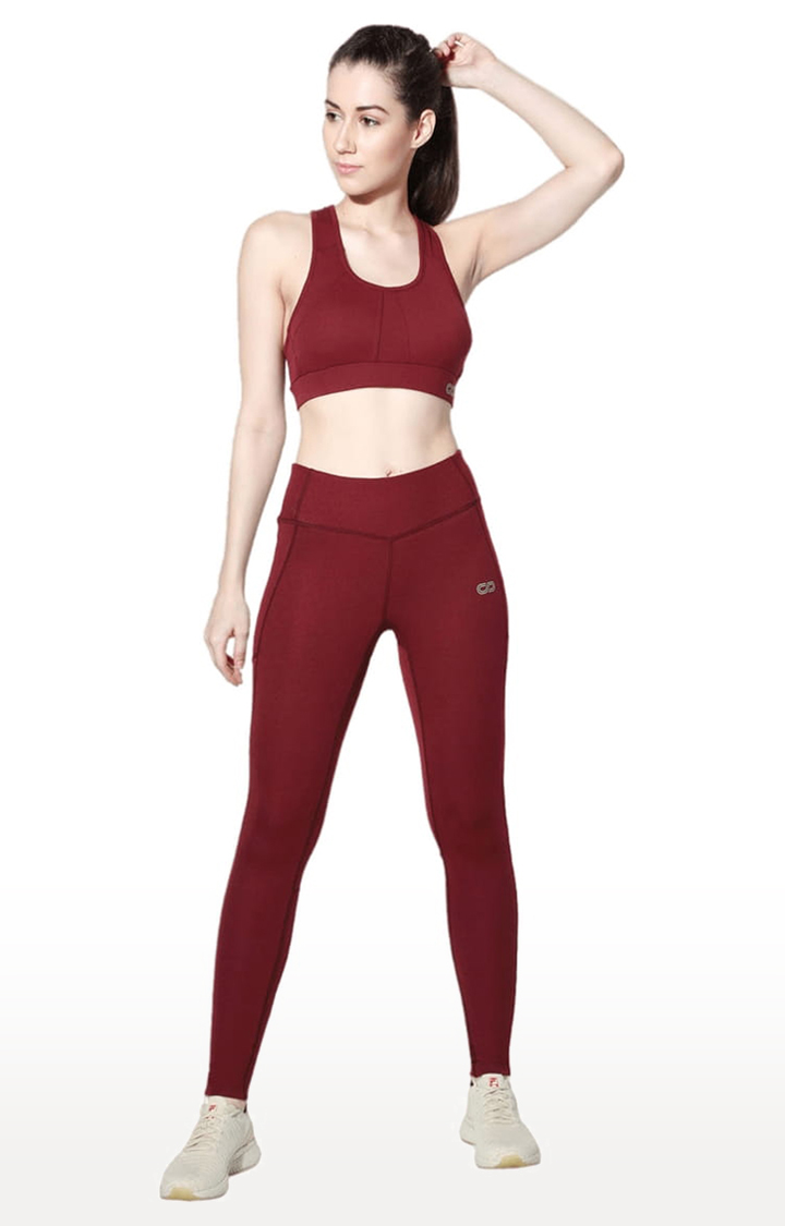 Women's Printed Pocket Activewear Leggings - Red Color Block Design, L -  Walmart.com