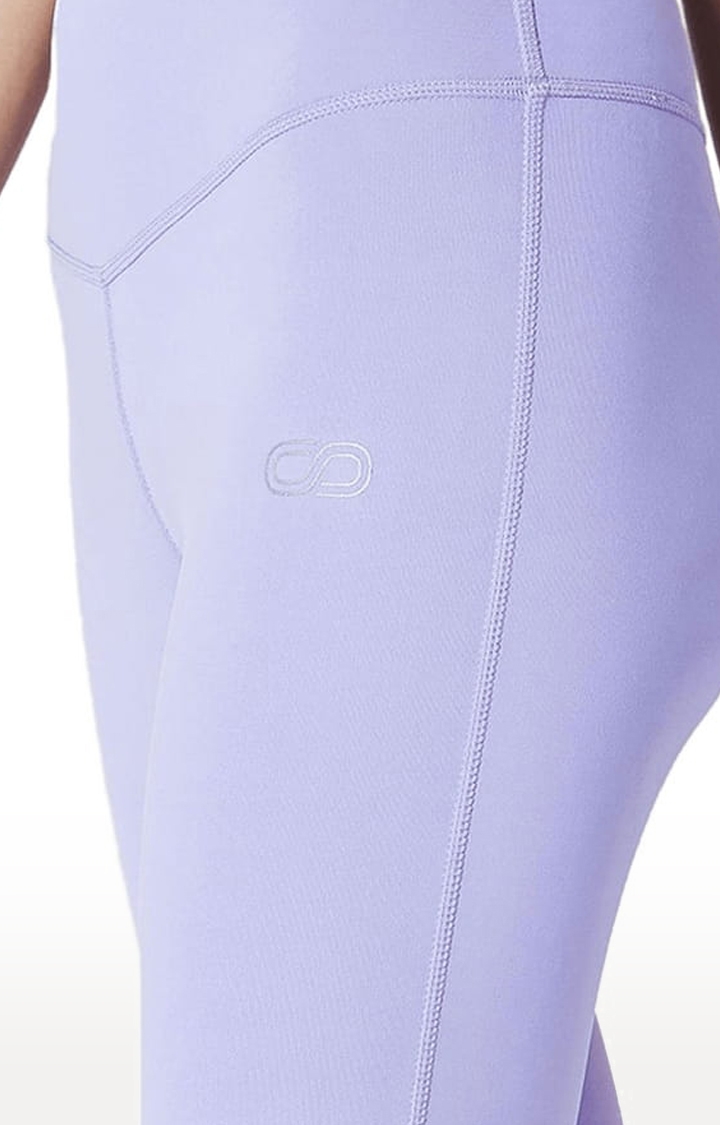 Women's Purple Polyester Activewear Legging
