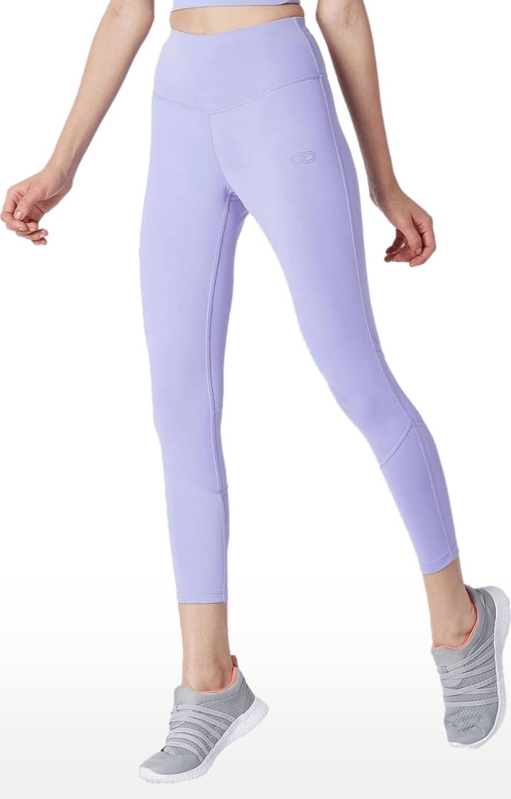Women's Purple Polyester Activewear Legging