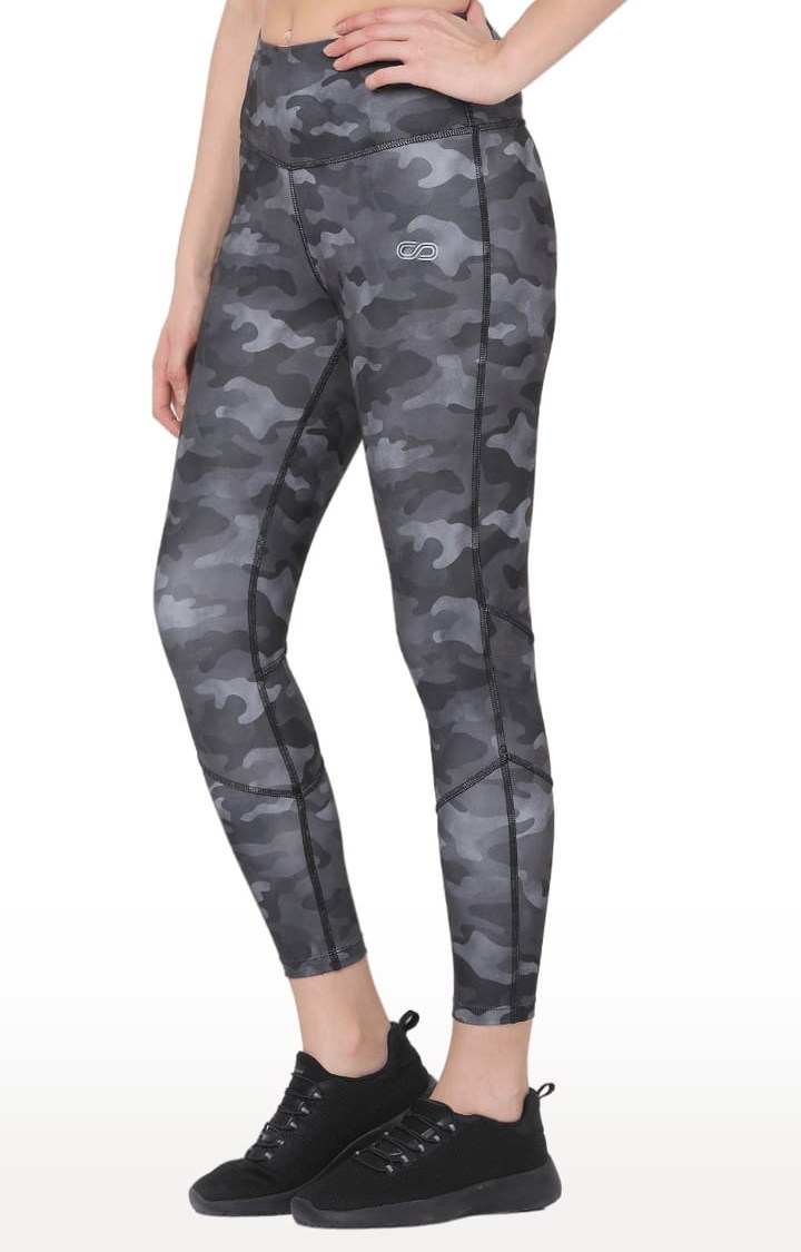 Women's Grey Polyester Activewear Legging