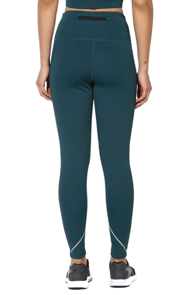 Women's Green Polyester Activewear Legging