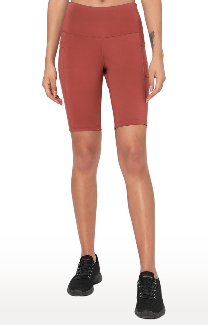 SilverTraq | Women's Brown Polyester Activewear Shorts 0