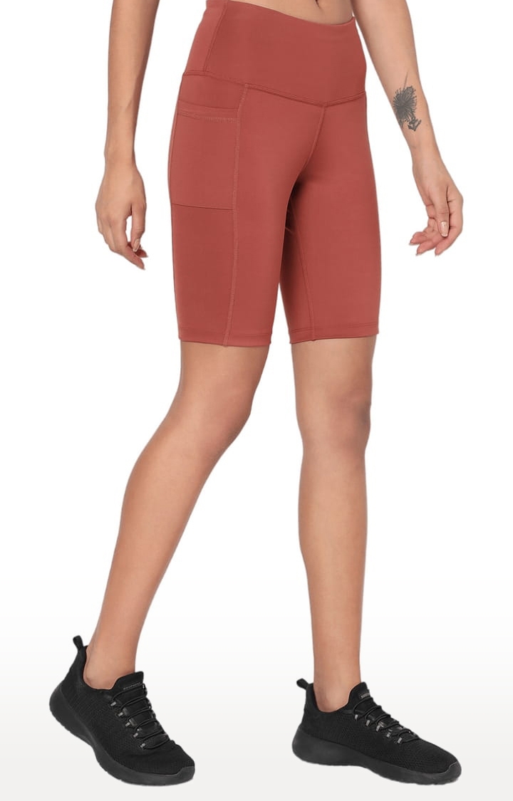 SilverTraq | Women's Brown Polyester Activewear Shorts 2