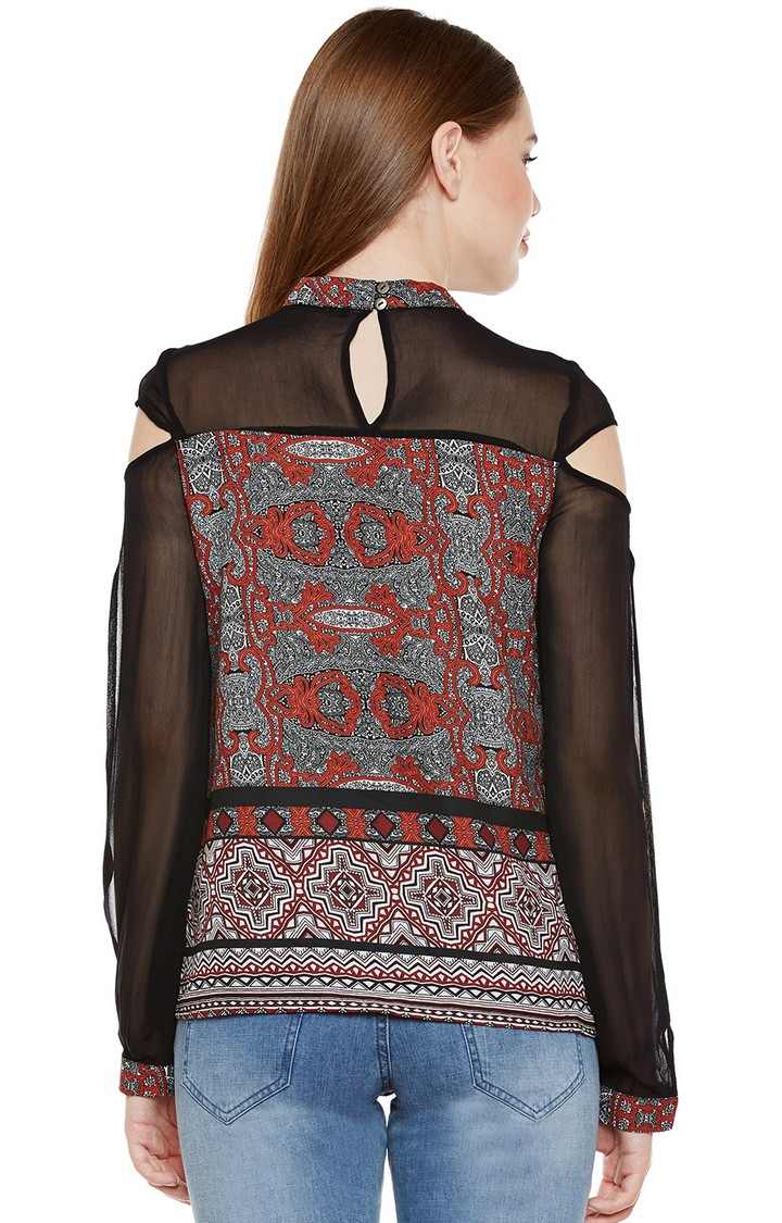 Multicolor Printed Long Sleeve Top