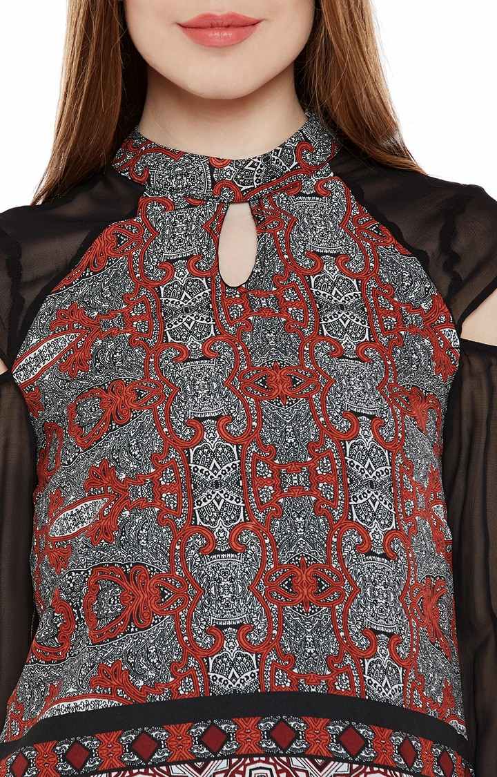 Multicolor Printed Long Sleeve Top