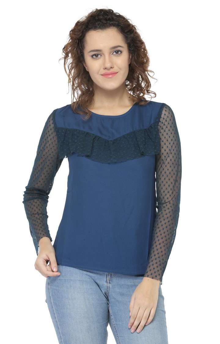 Blue Sheer Top