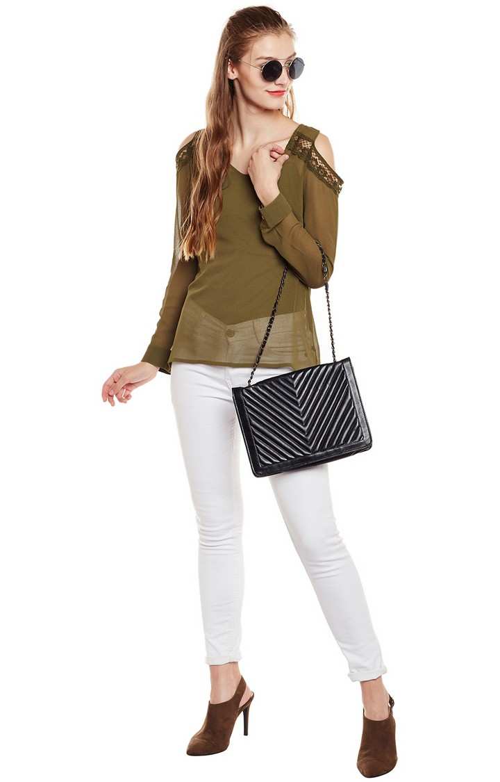 Cold-Shoulder Sheer Top