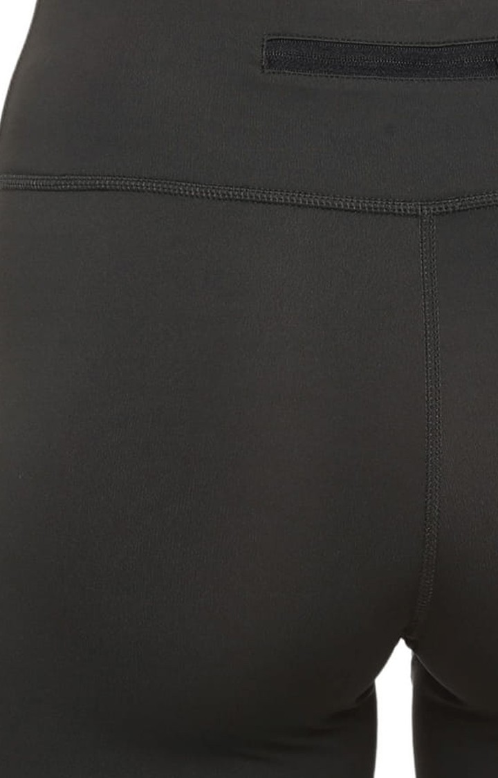Women's Black Polyester Activewear Legging
