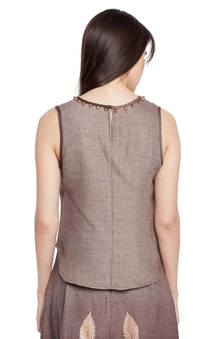 Woolen Neck Beads Top