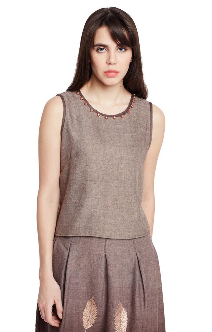 oxolloxo | Woolen Neck Beads Top