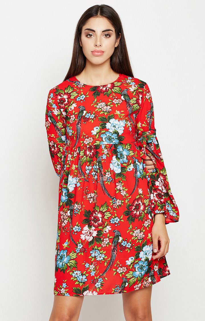 oxolloxo | Floral Print Tie Stylished A-Line Dress