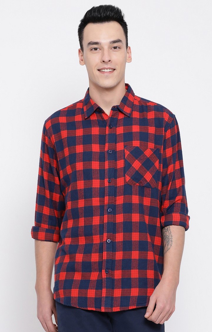 Gingham Brushed Fire Oxford Men’S Brushed Shirt