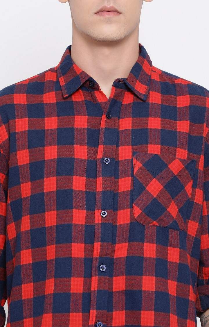 Gingham Brushed Fire Oxford Men’S Brushed Shirt