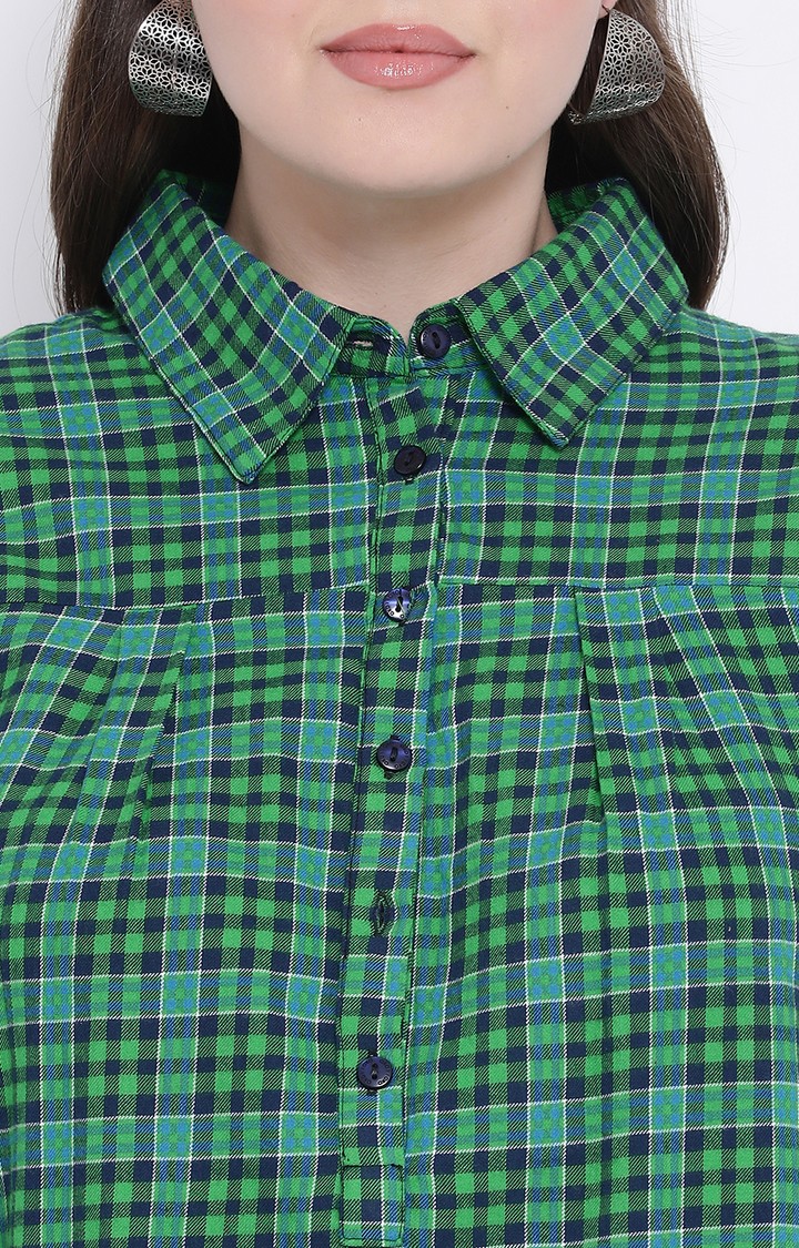 Forest Plaid Brushed Check Plus Size Top