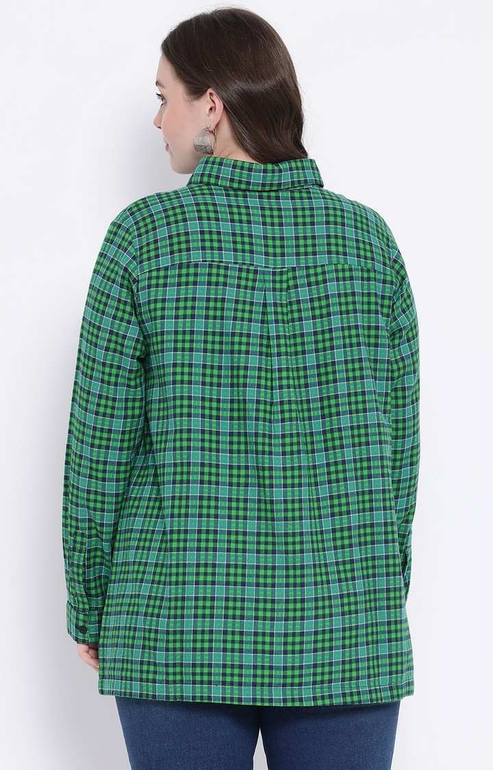 Forest Plaid Brushed Check Plus Size Top