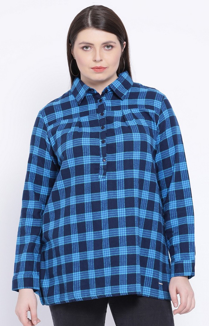 oxolloxo | Brushed Check Missandra Women’S Plus Size Top