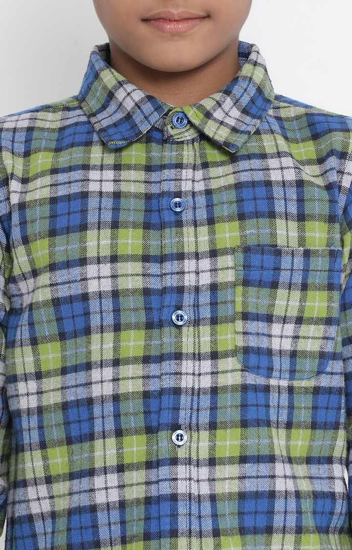 Plaid Marine Fun Boy’S Brushed Check Shirt