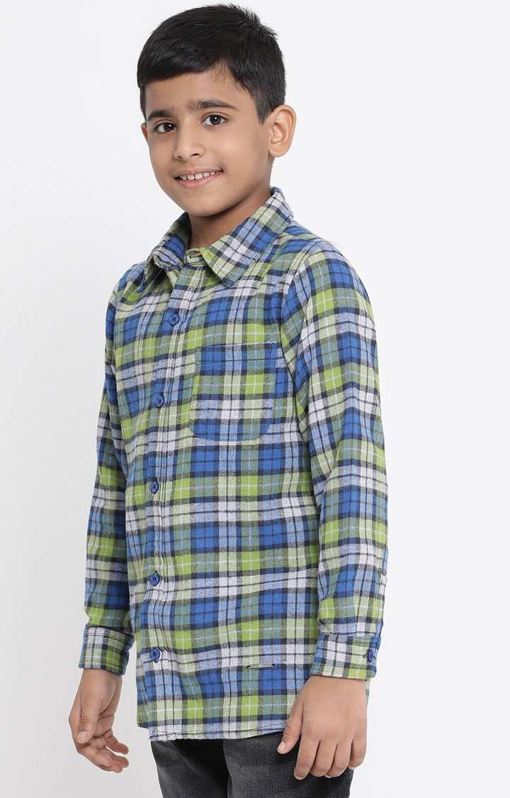 Plaid Marine Fun Boy’S Brushed Check Shirt