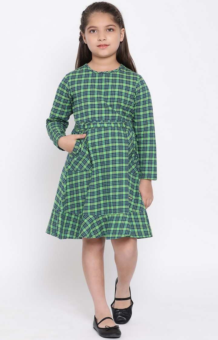 oxolloxo | Forest Plaid A-Line Girl’S Brushed Check Dress