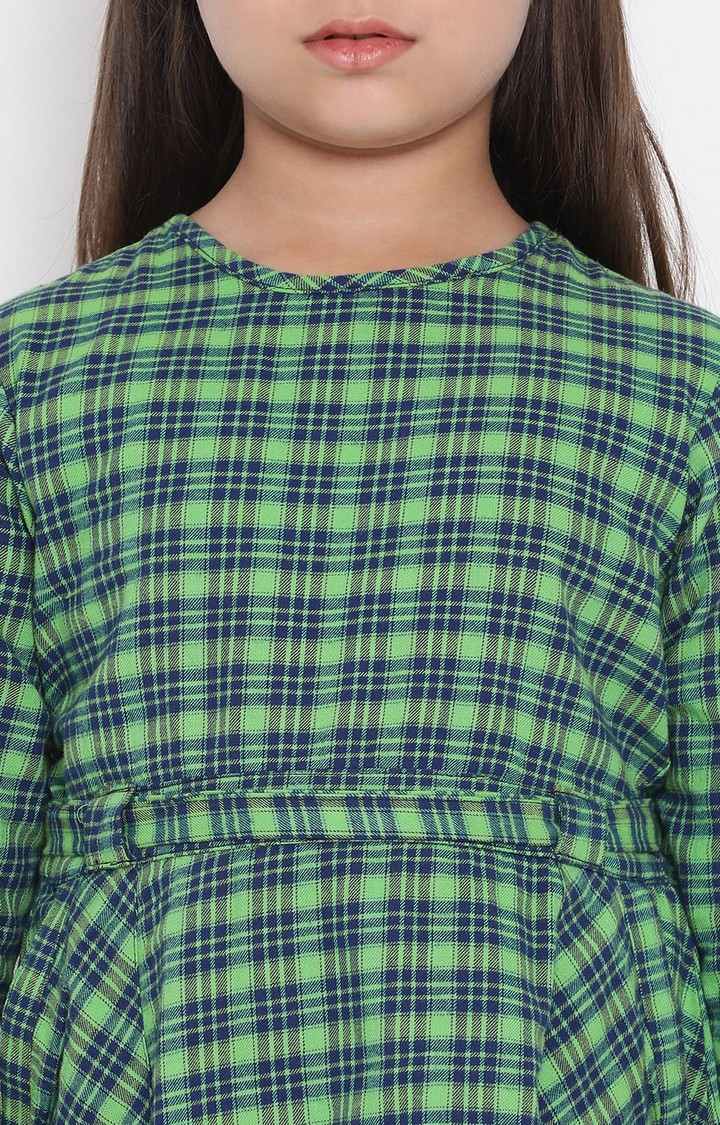Forest Plaid A-Line Girl’S Brushed Check Dress