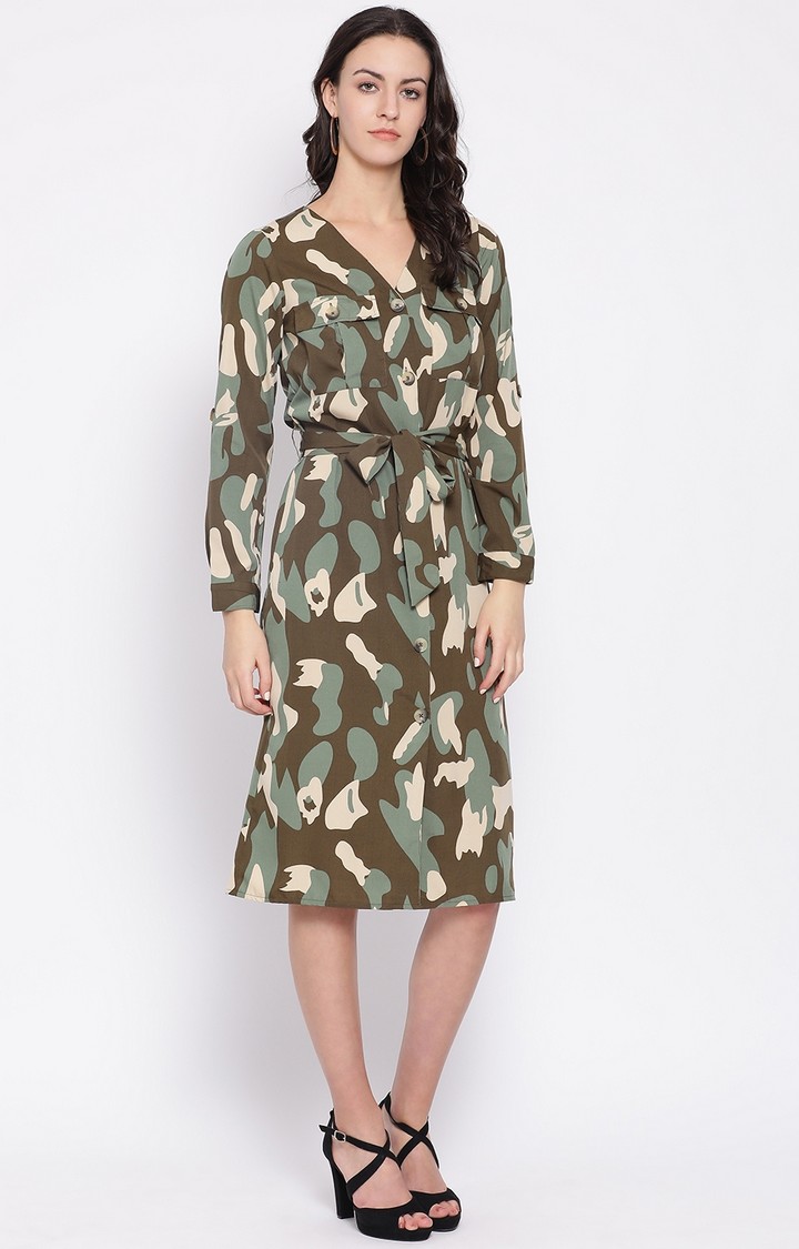 Cosmo Army Women’S Midi Dress