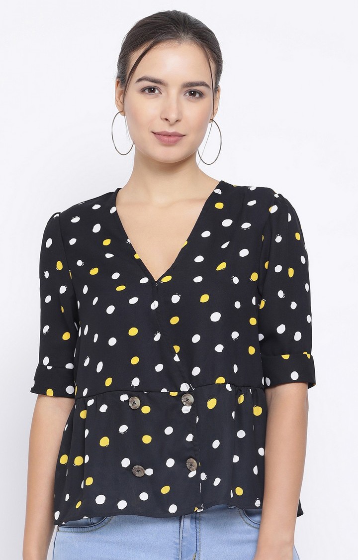 Sunshine Polka Button Women’S Top