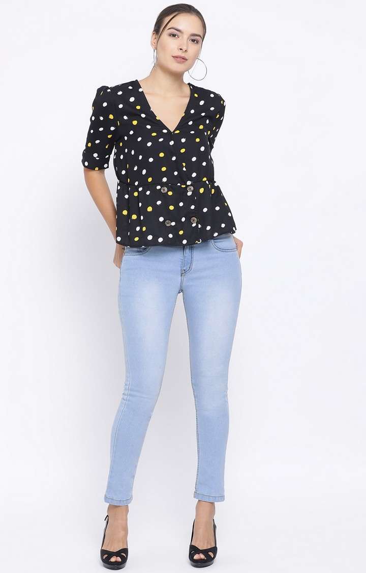 Sunshine Polka Button Women’S Top