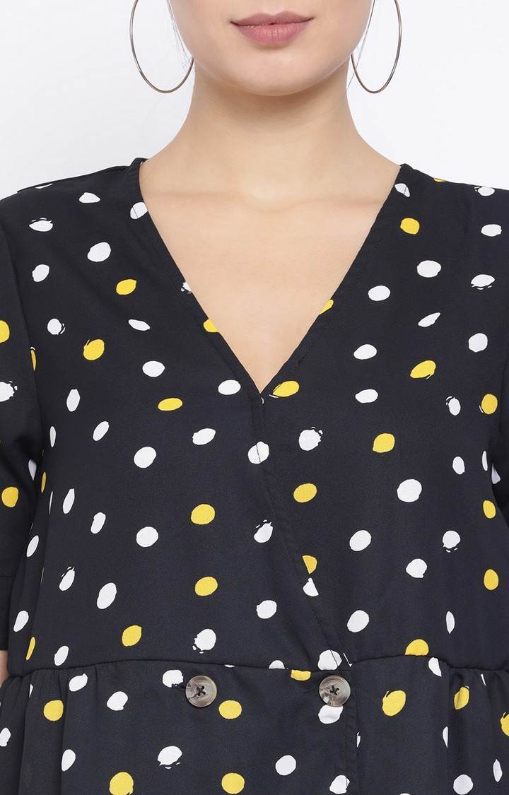 Sunshine Polka Button Women’S Top