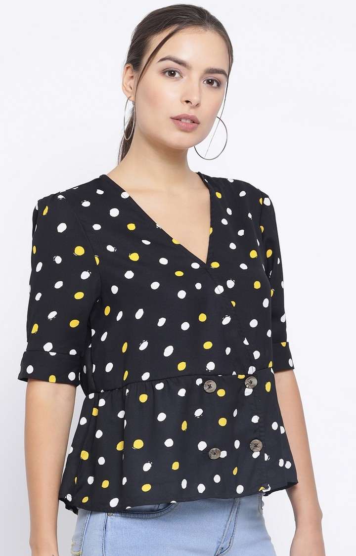 Sunshine Polka Button Women’S Top