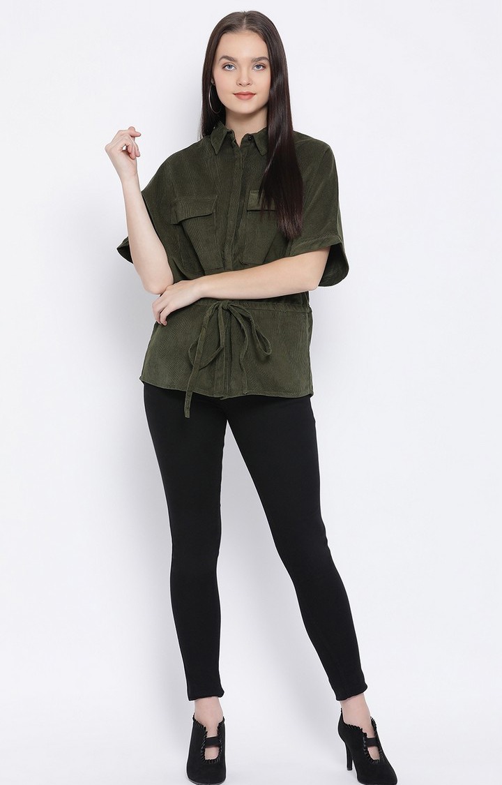 Olive Niventa Corduroy Women’S Jacket