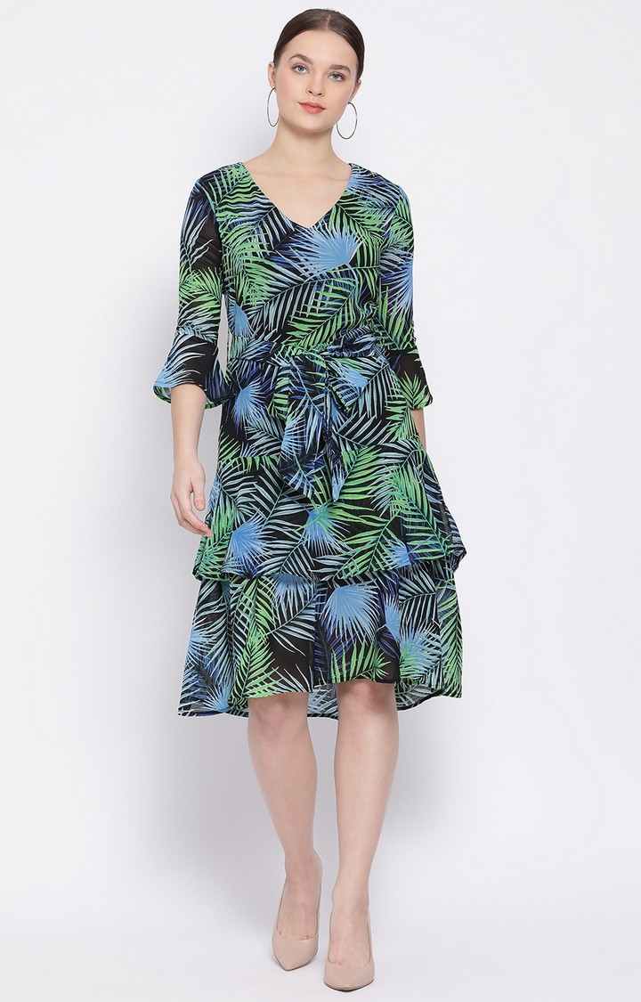 Tropical Art Frill Women’S Dress