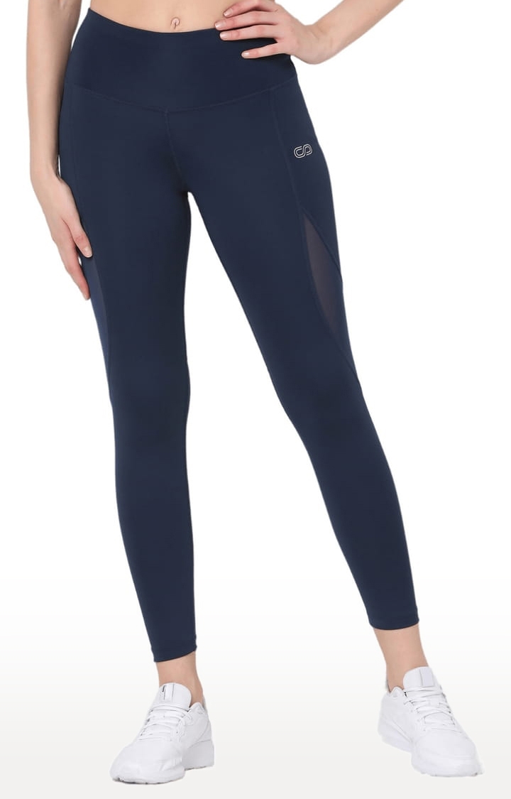 SilverTraq | Women's Blue Polyester Activewear Legging 0