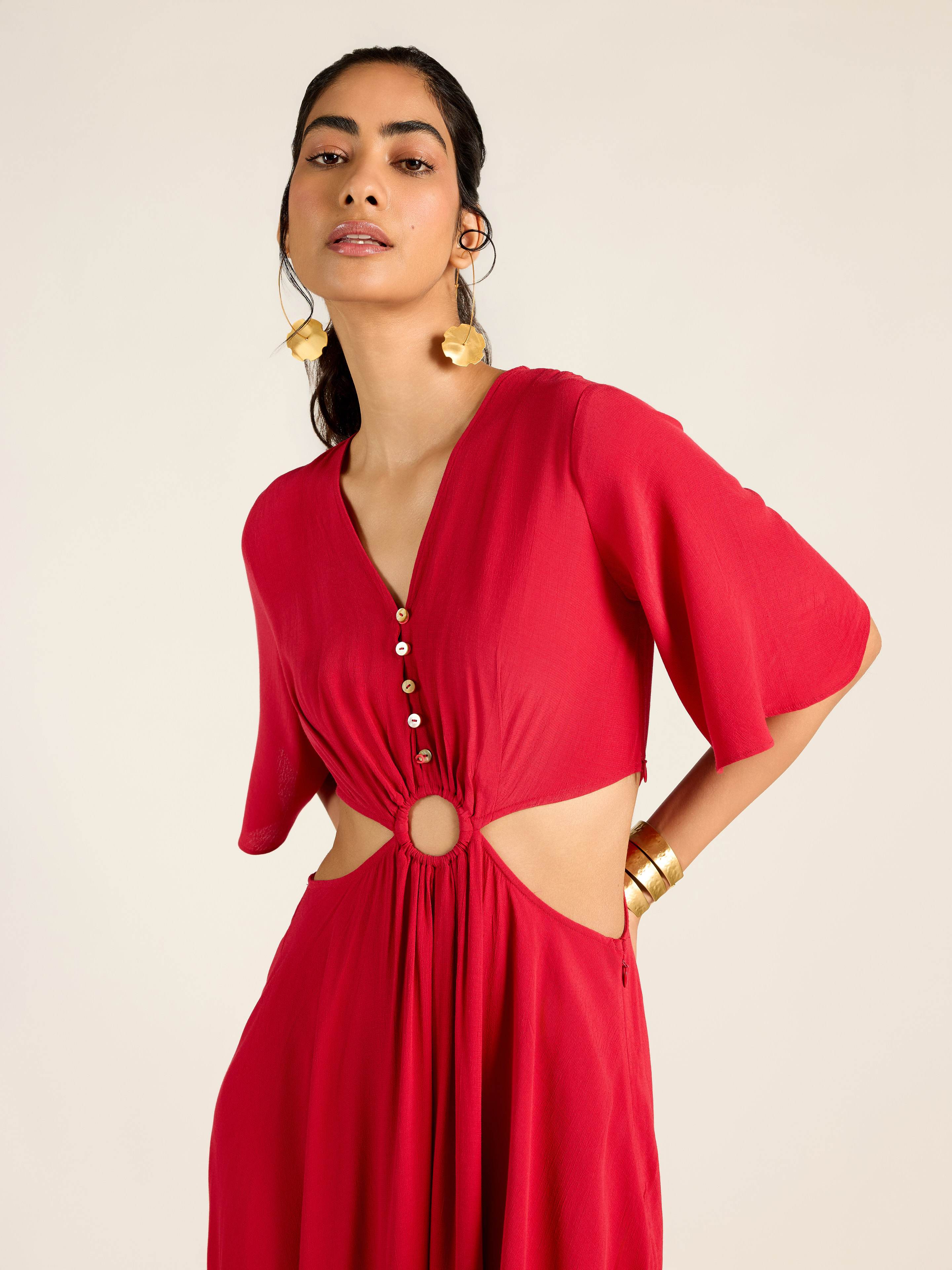 RED MARGO LONG DRESS