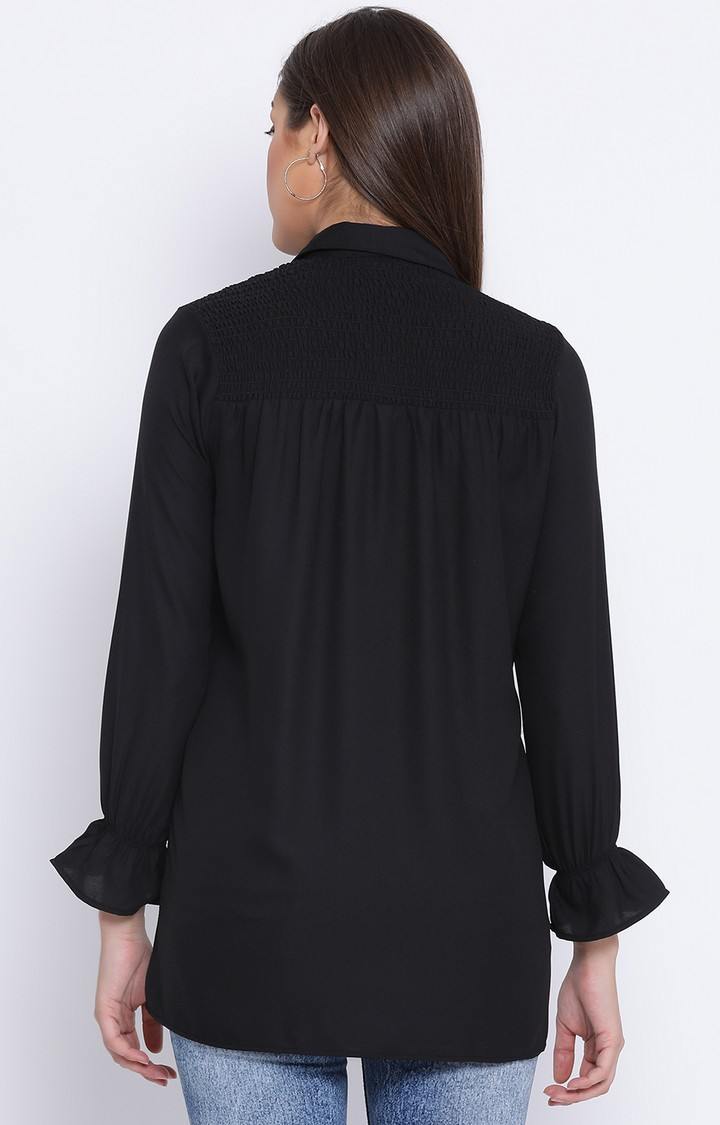 Black Shelly Zipper Women Tunic