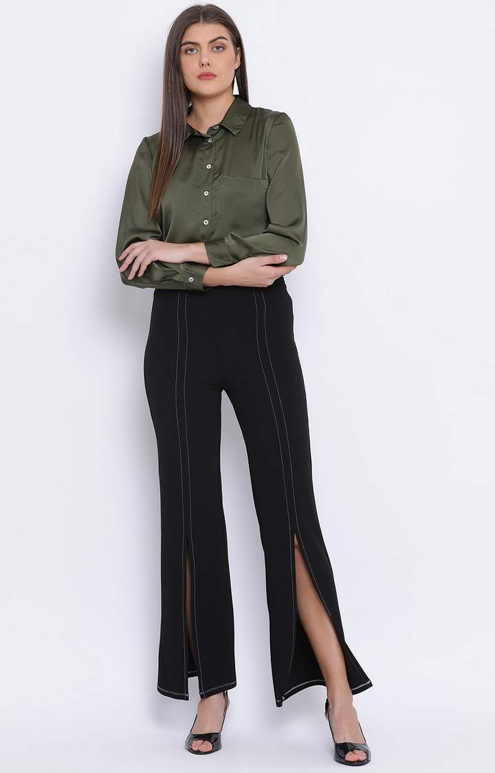 Khaki Sassy Women Shirt
