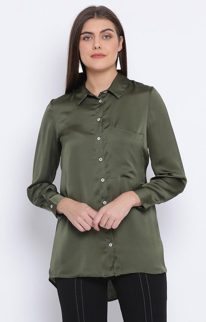 Khaki Sassy Women Shirt