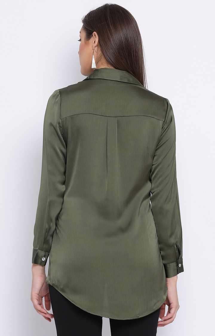 Khaki Sassy Women Shirt