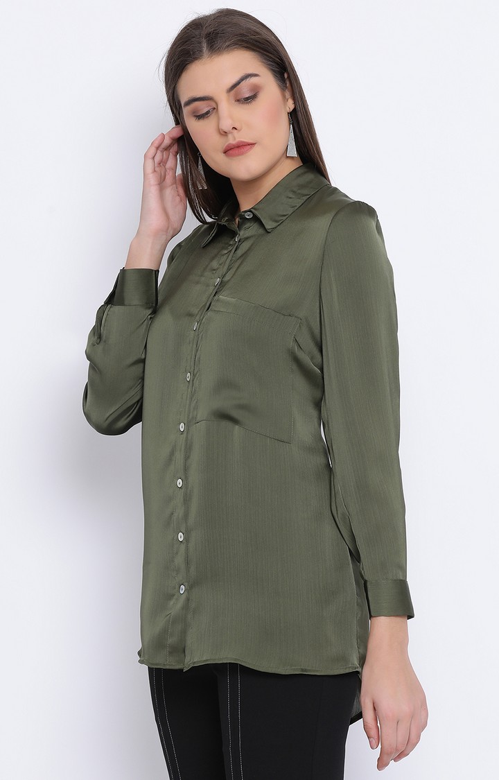 Khaki Sassy Women Shirt