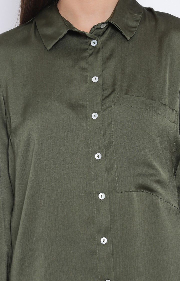 Khaki Sassy Women Shirt