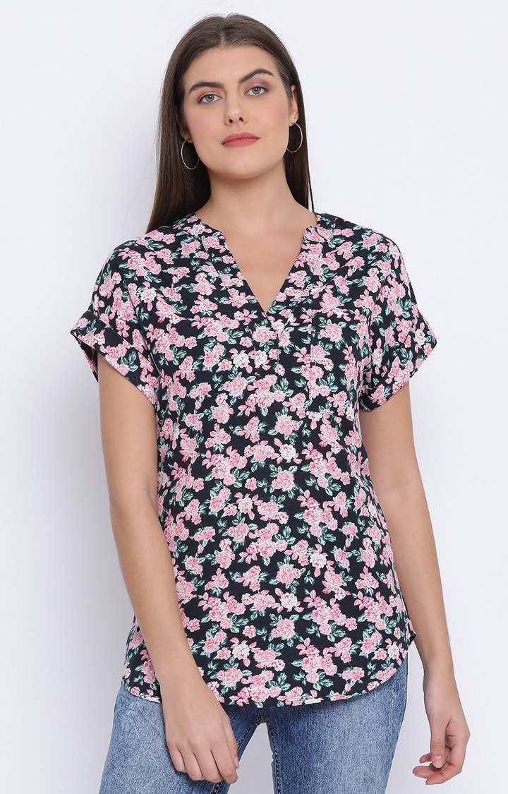 Floral Lamp Turn Women Top