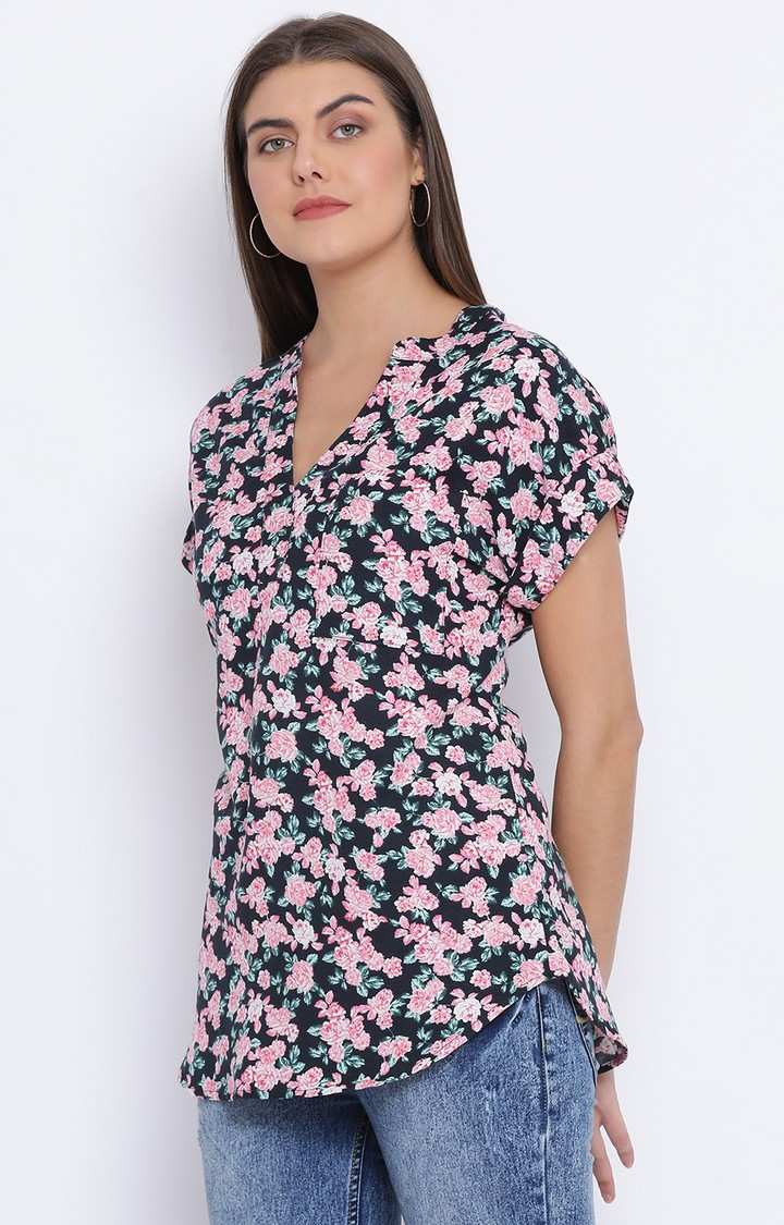 Floral Lamp Turn Women Top