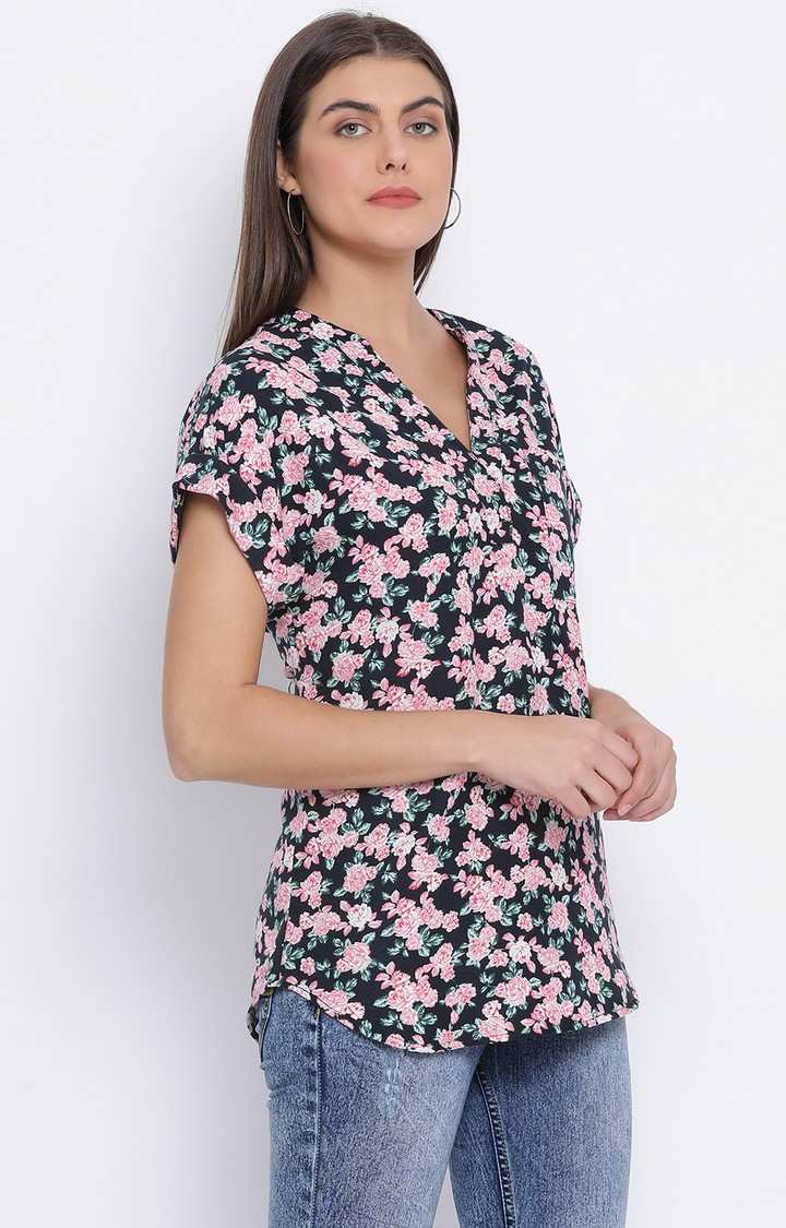 Floral Lamp Turn Women Top