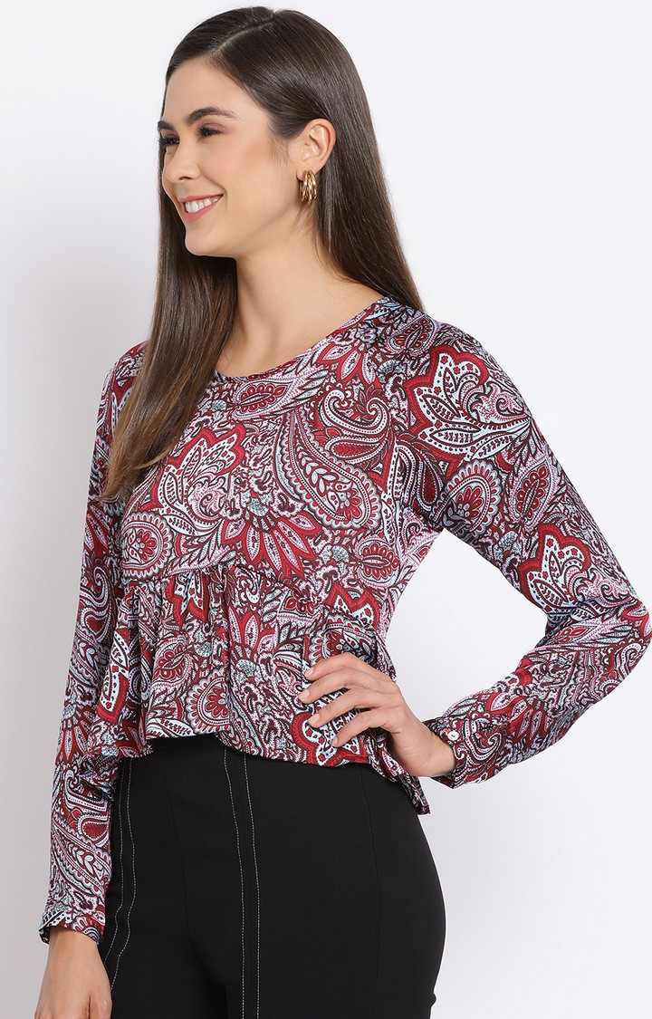 Paisley Bershka Peplum Women Top