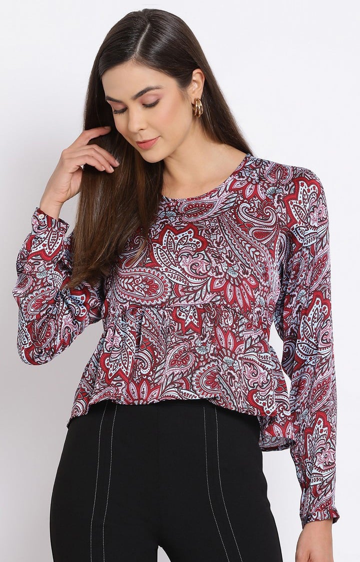 Paisley Bershka Peplum Women Top