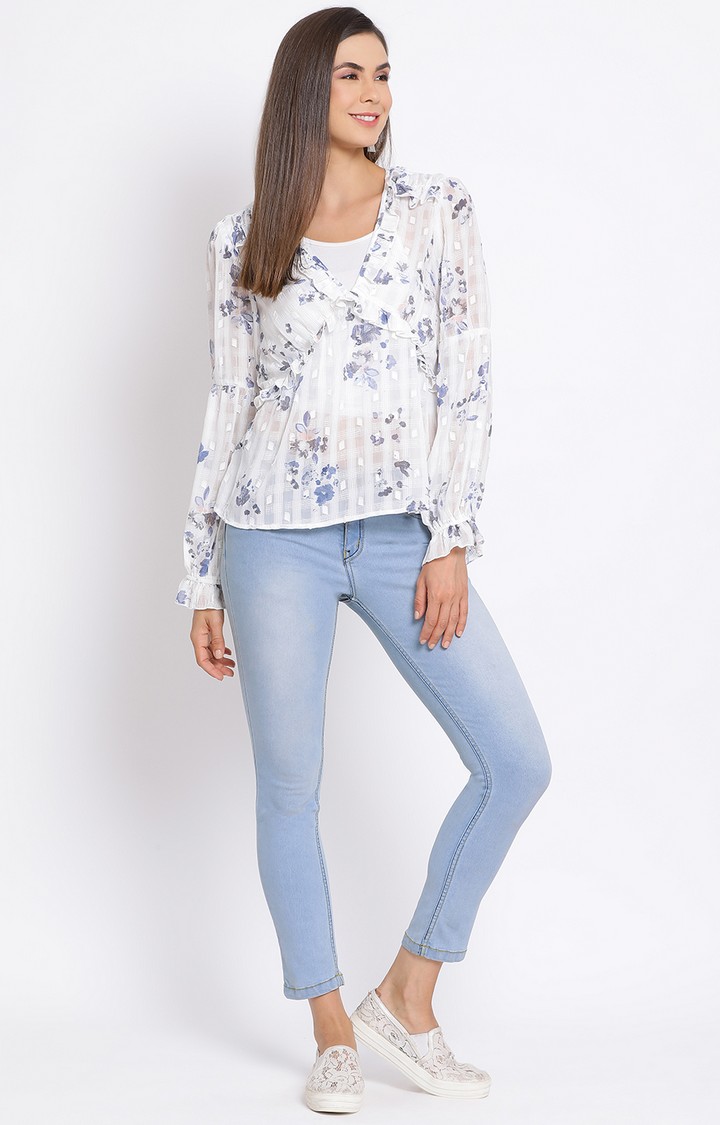 Sky Blossom Tell Women Top