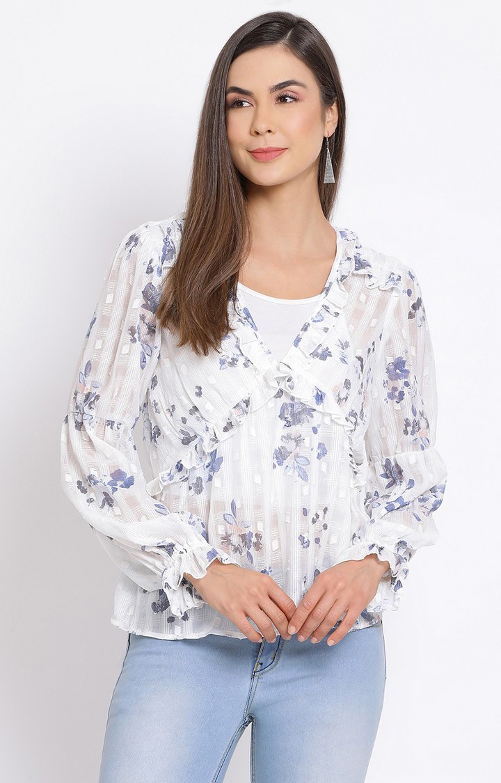 Sky Blossom Tell Women Top
